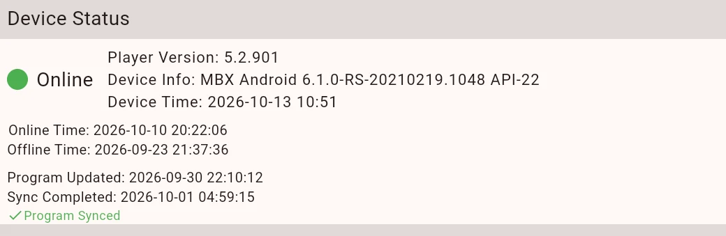 Online status and Player version in the Admin app