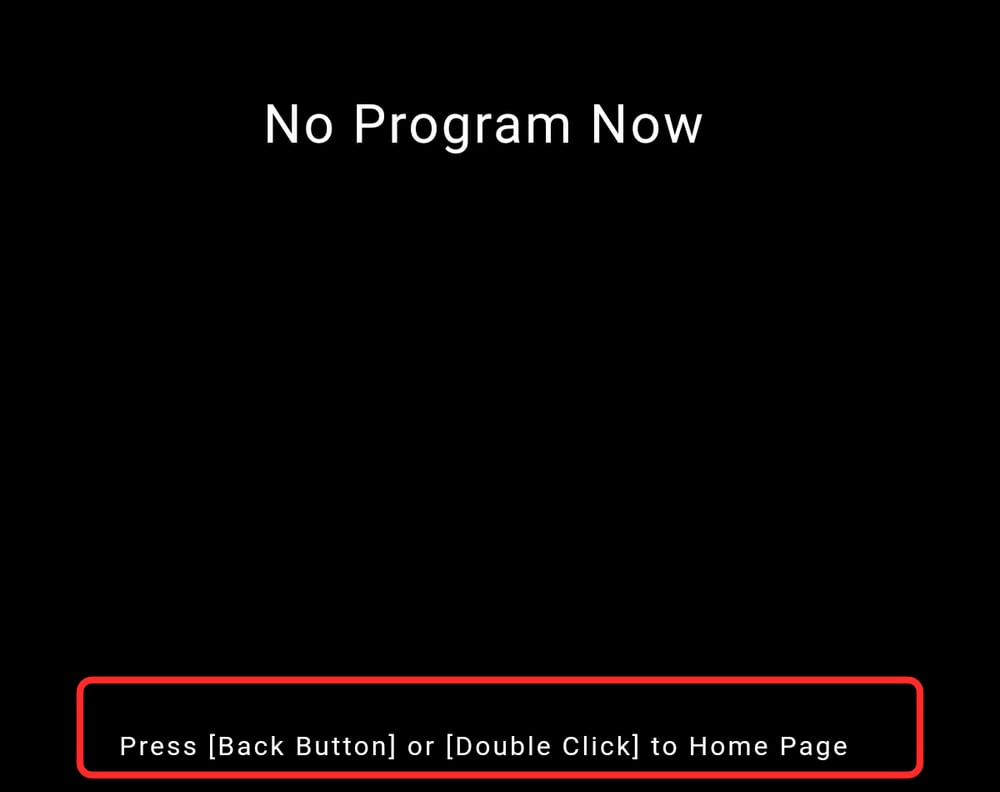 The on-screen instruction for opening the player home screen